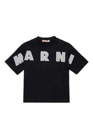 t-shirt in cotone nero MARNI KIDS | M01733M00RF0M90E